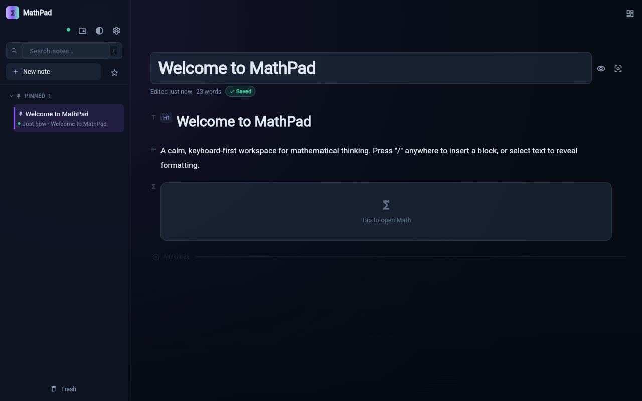 Zehnax MathPad notepad workspace